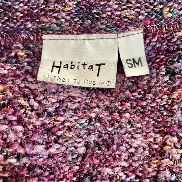 Habitat I Clothes to Live In Purple Marled Knit Scoop Neckline Sweater Sz Small - Picture 8 of 11